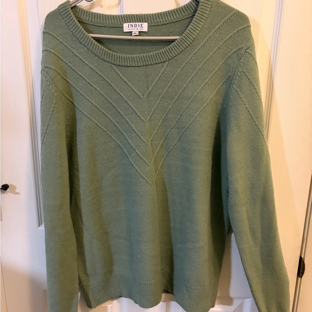 Olive Green Women's Crew Neck Sweater